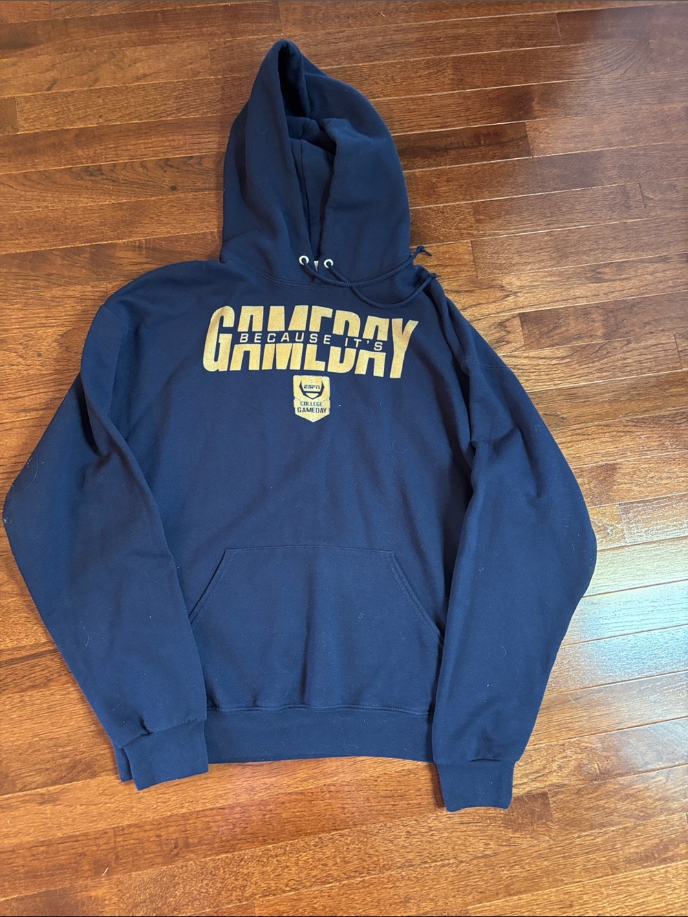 Jerzees Navy Hoodie with Gold ESPN GAME DAY Graphic